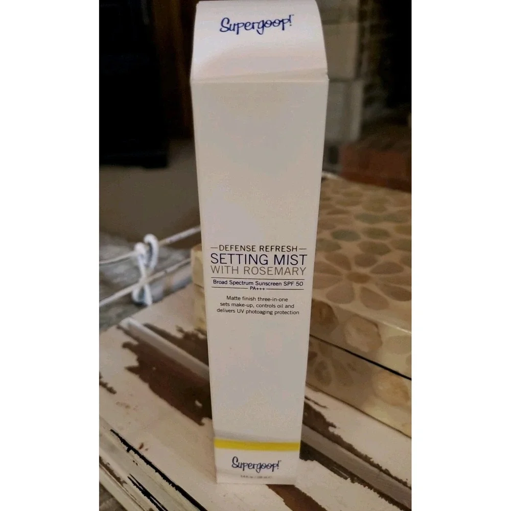 Supergoop! Defense Refresh Setting Mist With Rosemary 3.4 Oz New!